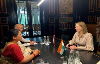 Meeting of Her Excellency Namrata S. Kumar with the Minister of Culture of Latvia, Agnese Lāce, 30.08.2025.
